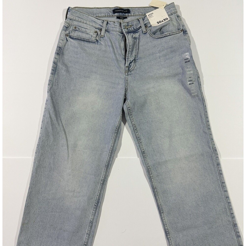 NWT Aeropostale Men's 90s Baggy Jeans Light Wash Denim Size 30x30 - Read Descrip